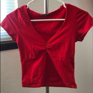 Brandy Melville v neck red top